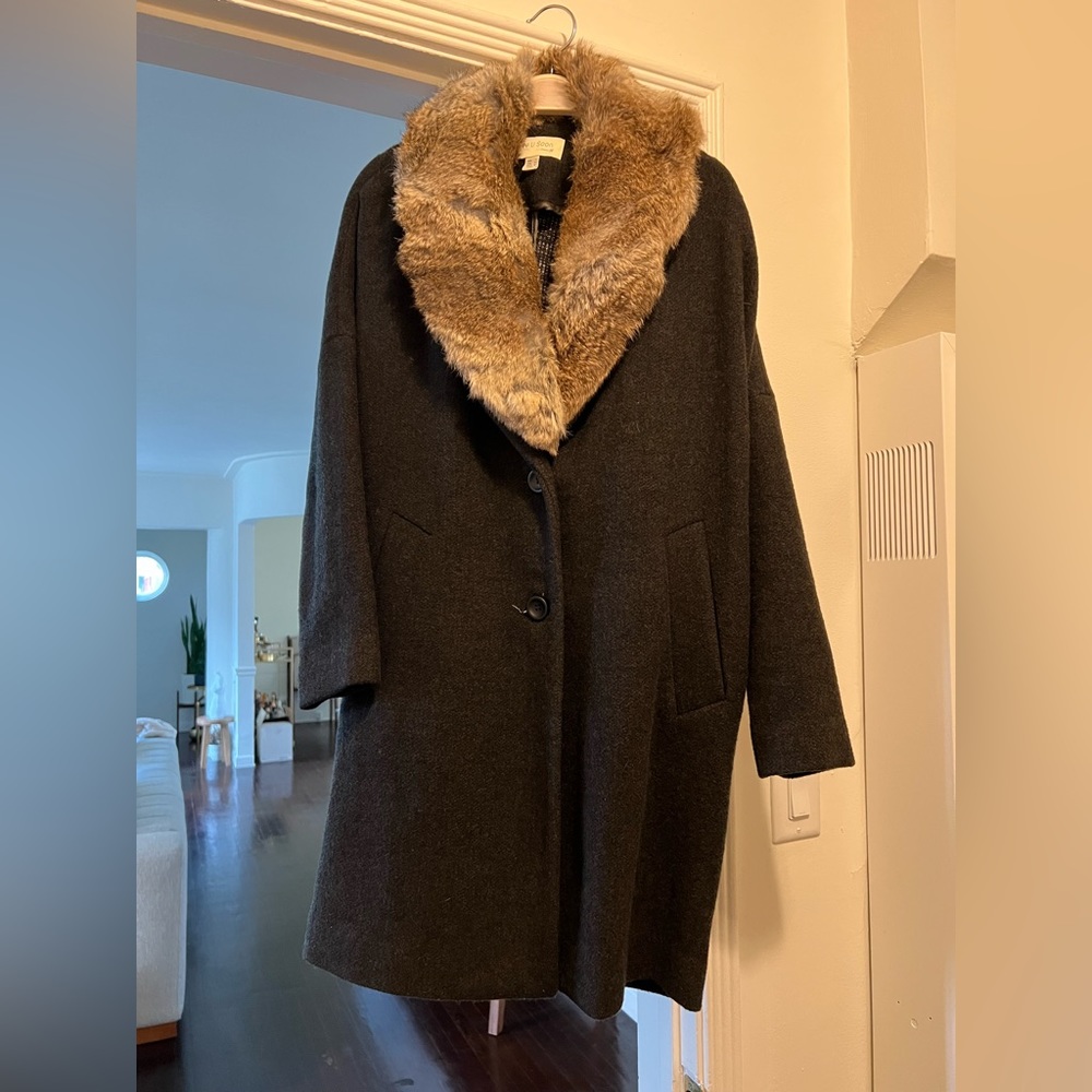 See U Soon Coat with removable fur collar